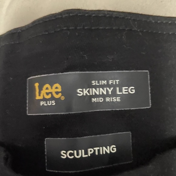 Lee PLUS  slim fit, skinny leg, mid rise, pull on, black jeans 18W Petite - Picture 2 of 6